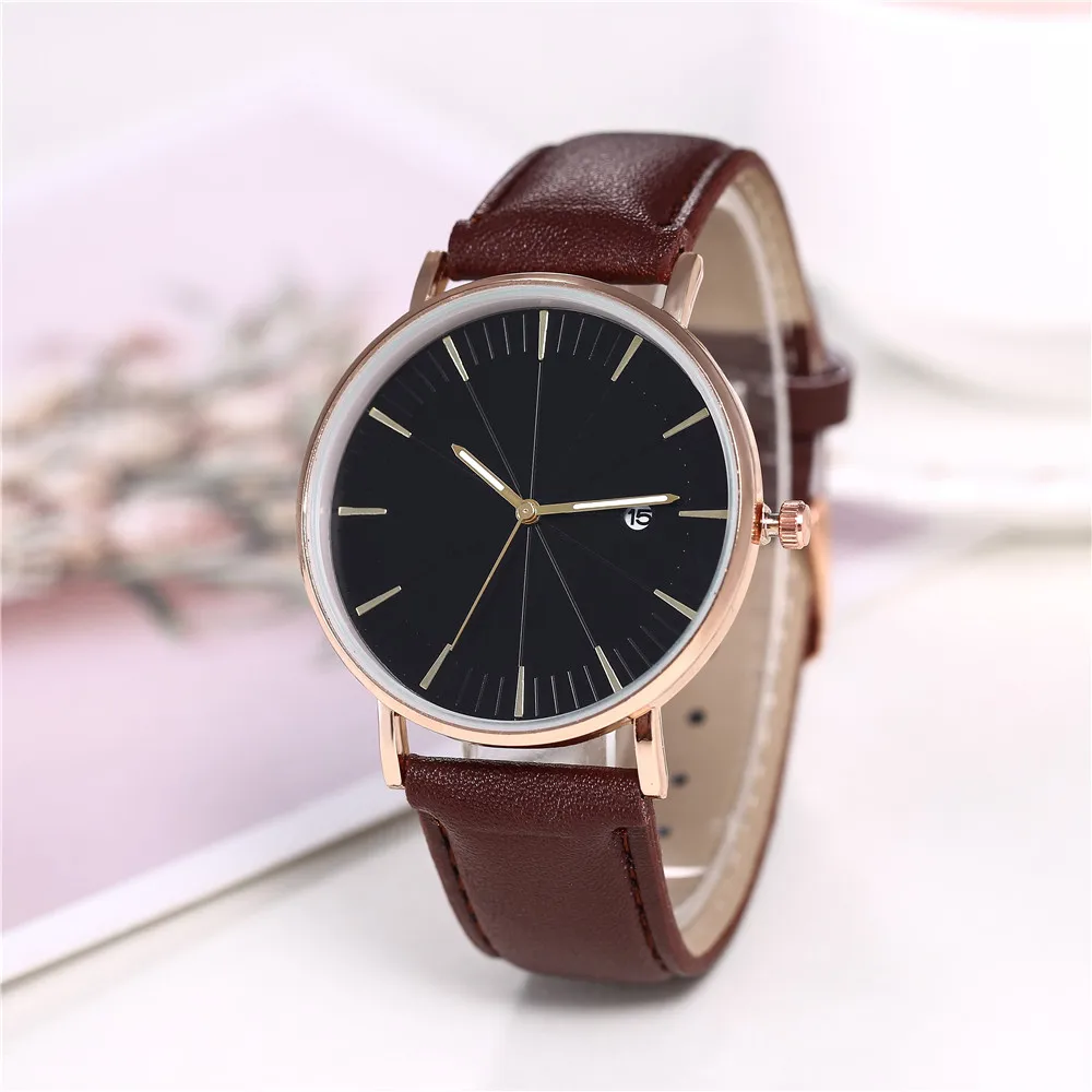 

Women Wristwatch New Fashion Ladies Watch Embossed Meridian Minimalist Calendar Leather Woman Quartz Watch Montres Femmes