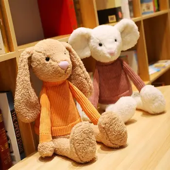 

New Cartoon stripe doll Elephant&Rabbit&mouse&dog Plush toy soft animal stuffed appease baby dollkawaii Xmas gift for child girl