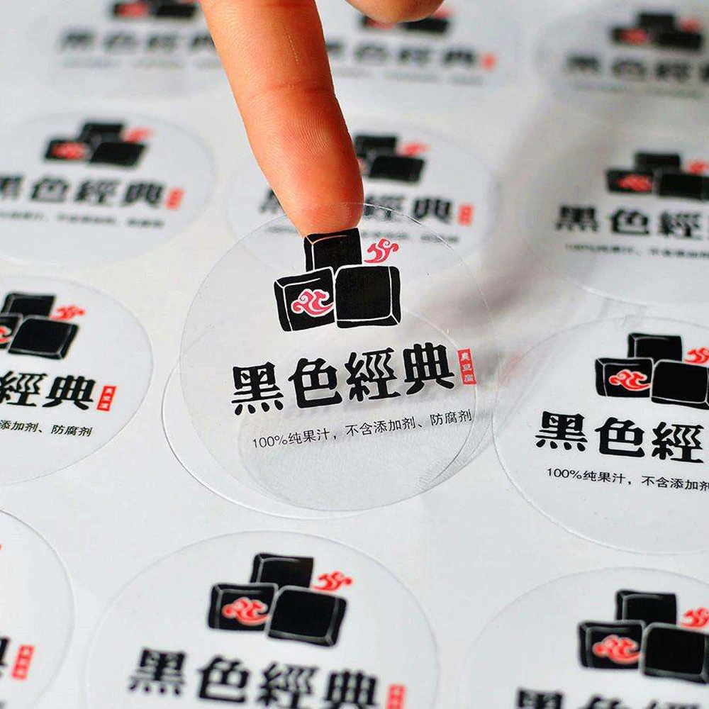 100 transparent labels stickers
