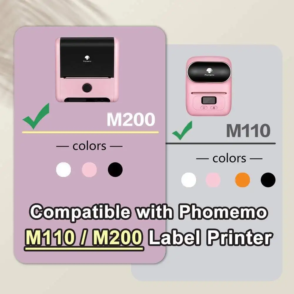 Phomemo Papel Autoadhesivo Thermal Labels for M110/M200 Labeler Printer Adhesive Sticker Papier Round Square Color Business Tag sticker paper thermal sticker paper printable sticker paper