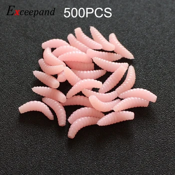 

Exceepand Lot 500 PCs 2cm Soft Plastic Silicone Mealworms Worm Fishing Lure Maggot Grub Carp Trout Fly Bait Tackle
