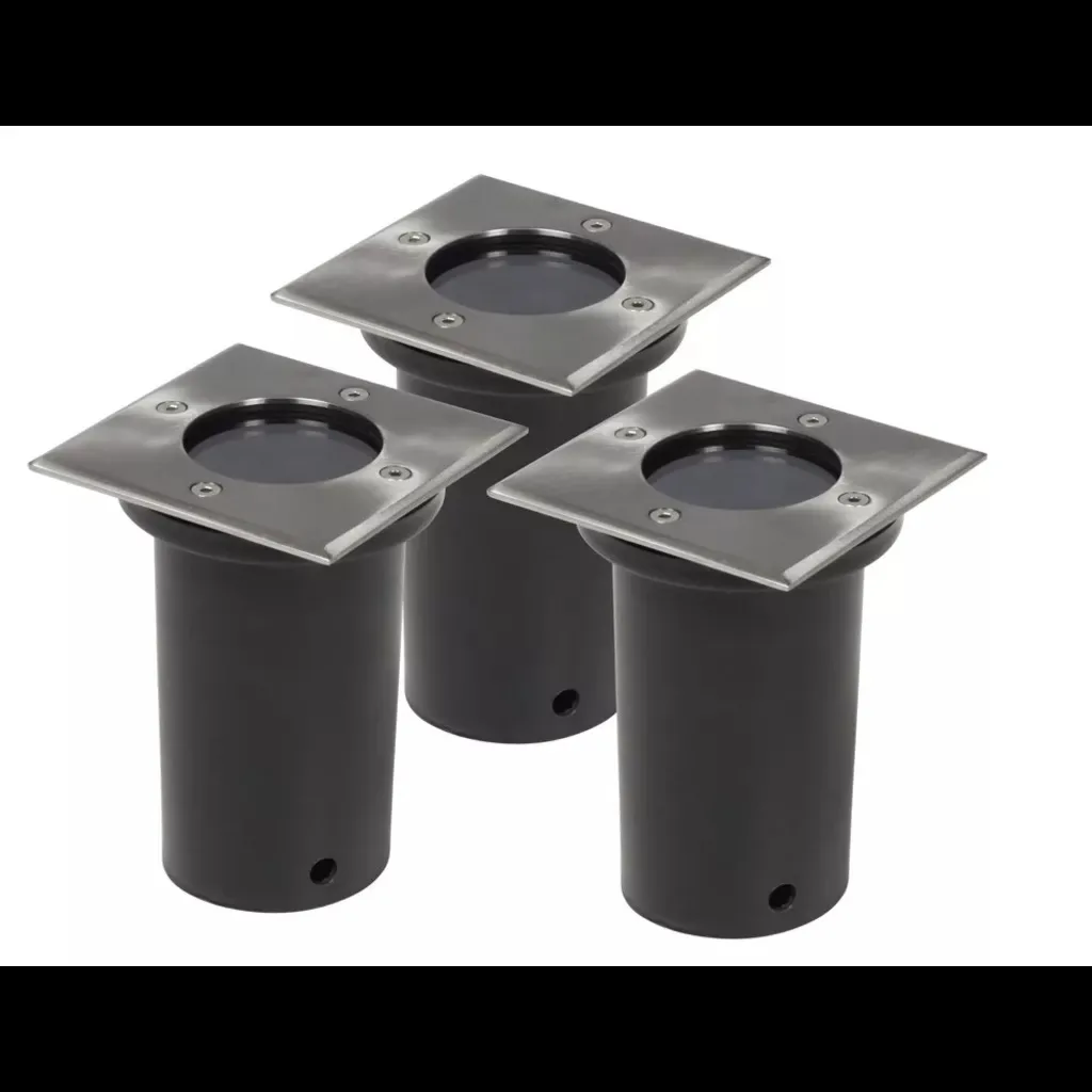 

3 Pcs Square LED Underground Light Outdoor Ground Lights IP67 AC 220-240V GU10 Warm White Warm Light Lawn Lamp