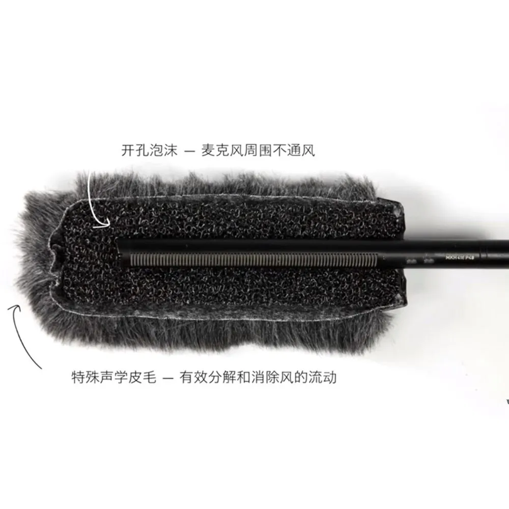 죽은 고양이 슬립 온 앞 유리 일체형 마이크 인터뷰 마이크 용 모피 커버 야외 촬영 마이크 모피 앞 유리 커버