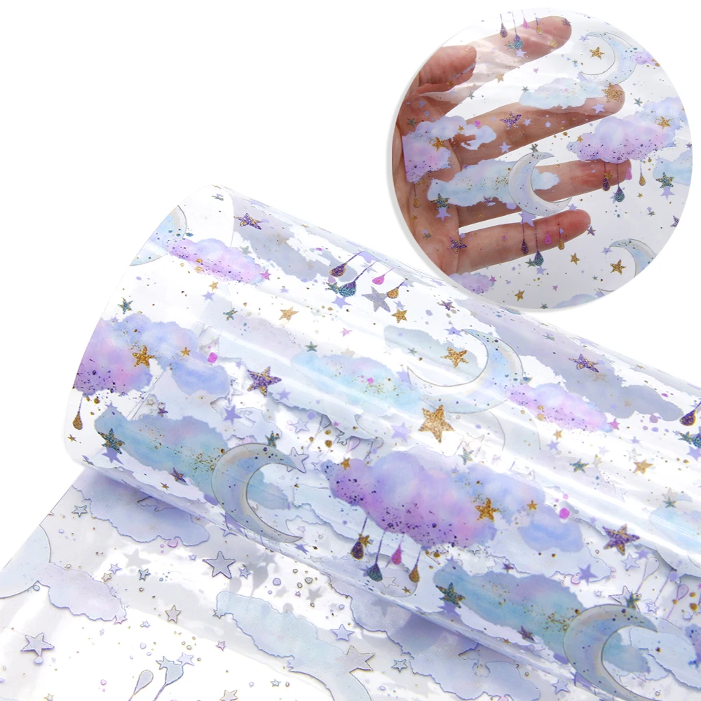 david angie 20*34cm Flower Cake Cactus Transparent UV Printing Synthetic Leather,DIY handmade materials,1Yc8161 - Цвет: 1095651001
