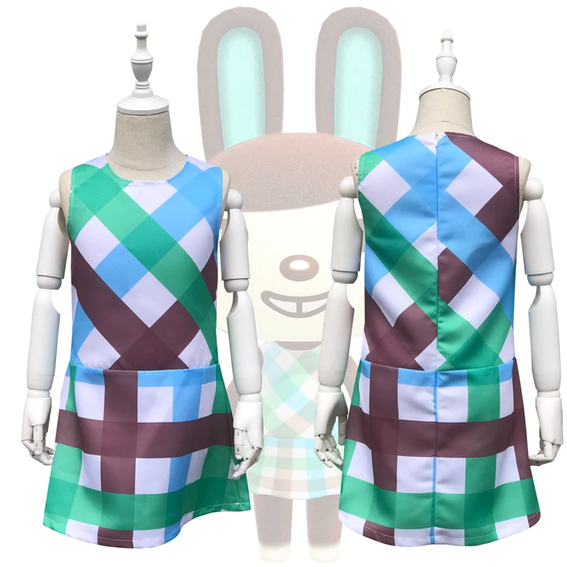 Anime Animal Crossing Cosplay Stage Performance Costume Kids Girls Striped Shirt Top Halloween Carnival Party Children Summer Anime Animal Crossing Cosplay Stage Performance Costume Kids Girls Striped Shirt Top Halloween Carnival Party Children Summer