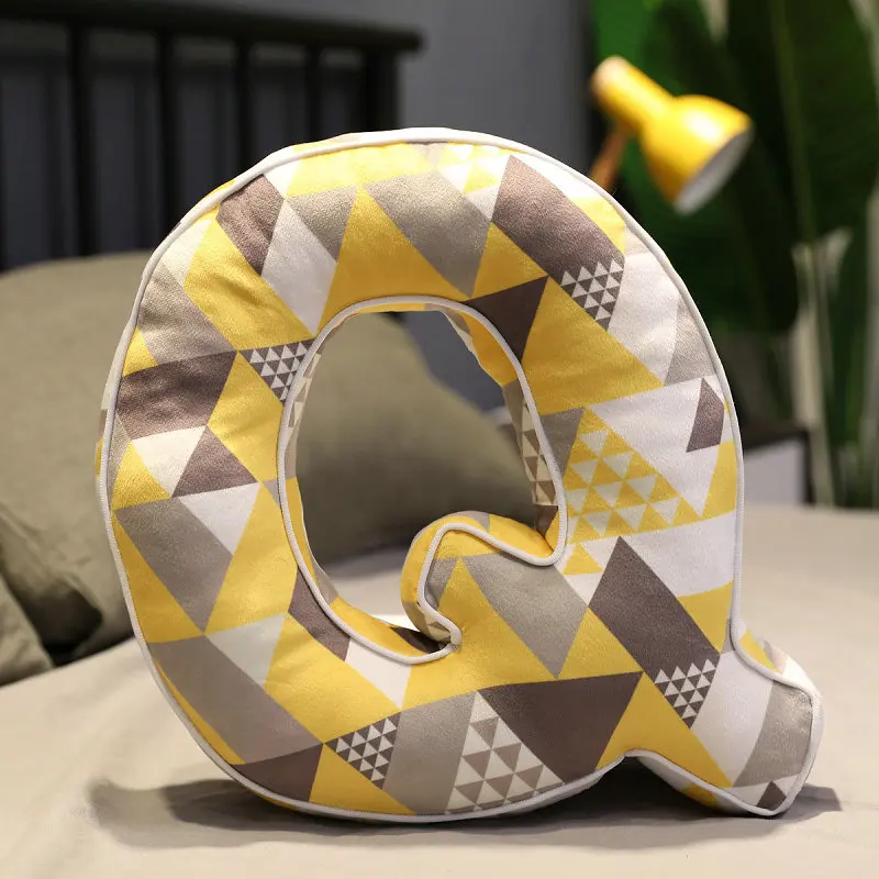 Q 1 шт. декоративная подушка с буквами, диванная подушка cuscini decorativi из хлопка и льна, декоративная подушка для дома, подарок для девочки - Цвет: Q