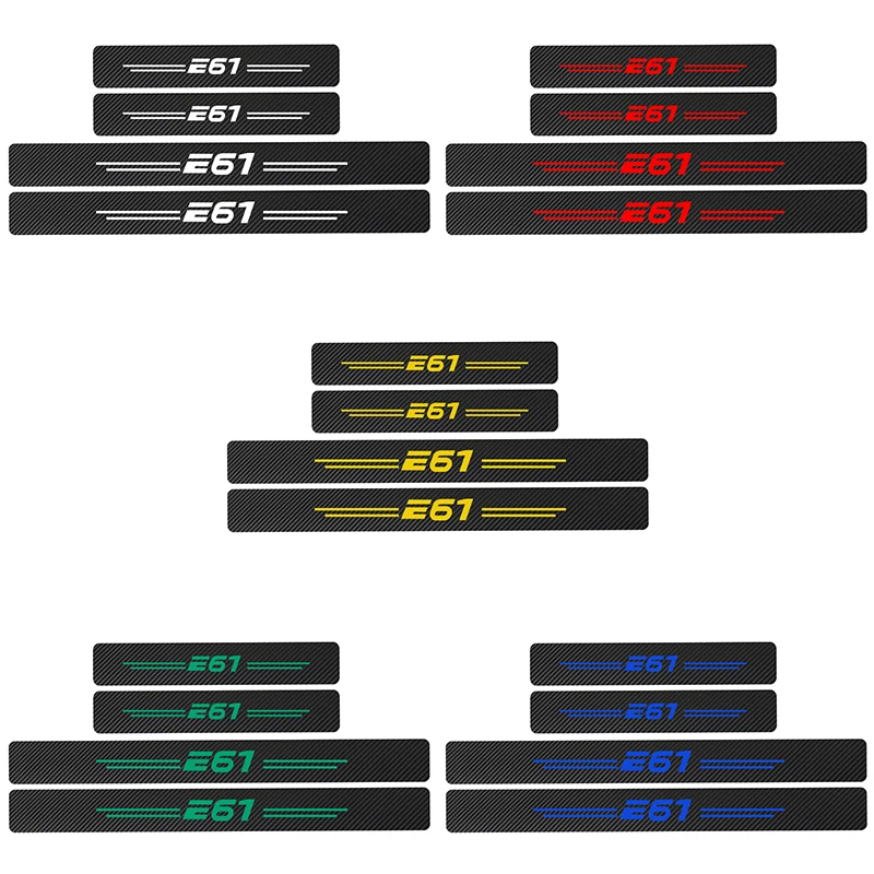 Автомобильный-Стайлинг 4 шт. автомобильный порог двери из углеродного волокна накладка наклейки для E28 E30 E34 E36 E39 E46 E53 BMW E60 E61 аксессуары - Название цвета: for E61