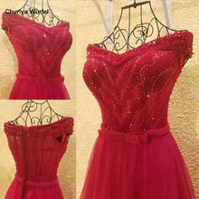 Xl9542 vestido de festa красное платье для выпускного вечера с v-образным вырезом с открытыми плечами, расшитое бисером Длинные Вечеринка платье для выпускного вечера vestido de festa longo