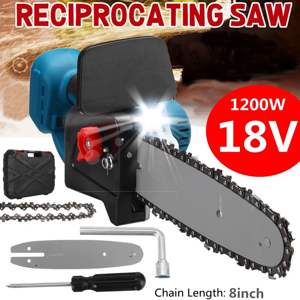 8 Inch Cordless Electric Chain Saw 1200w Brushless Chainsaw Motor Power