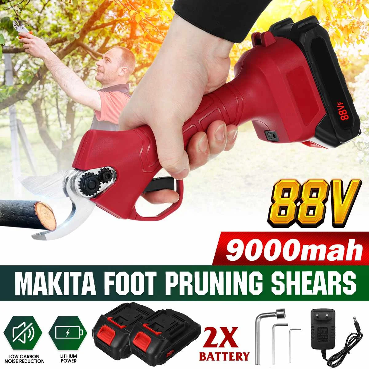 Details about   Cordless Rechargeable 36V/88V Electric Pruning Shears Secateur Branch Cutter 