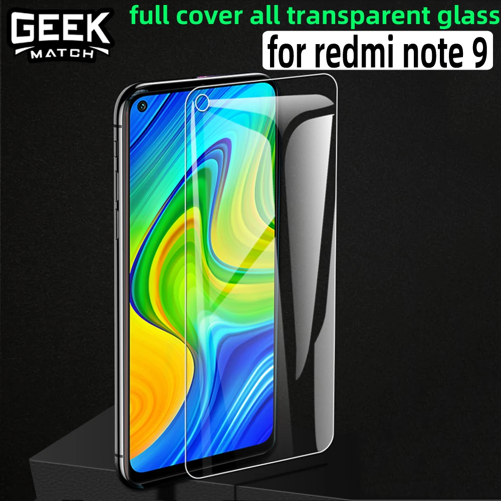 screen protector for xiaomi redmi note 9 tempered glass full transparent ultra-thin full cover 9H 2.5D original protective film
