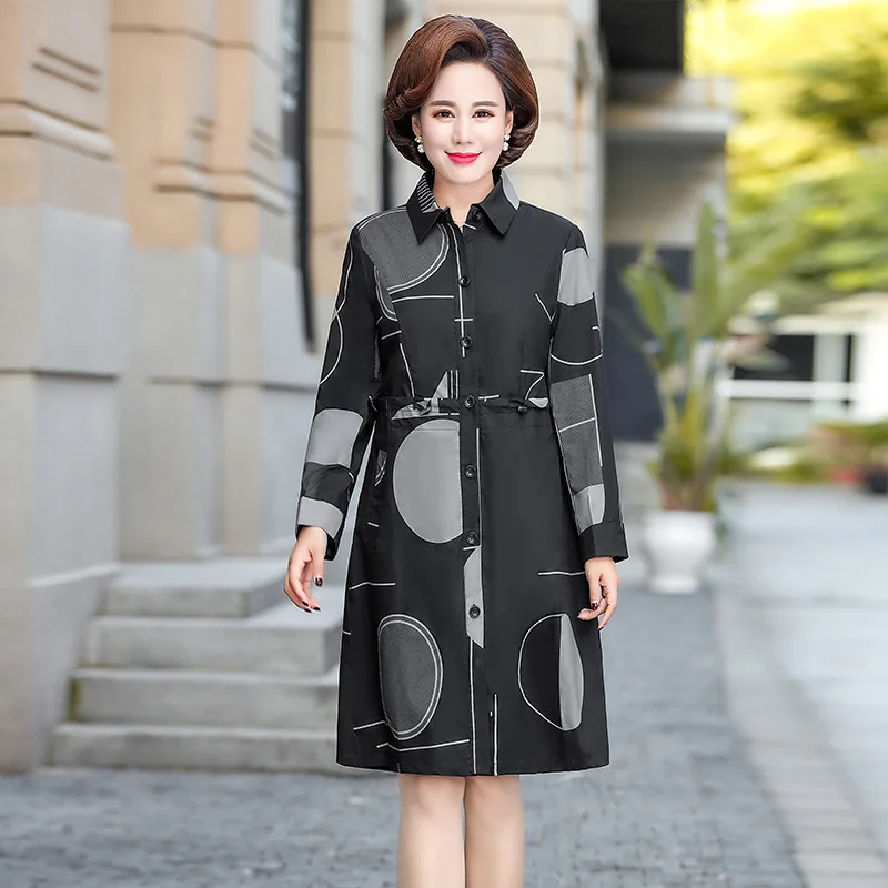 

Kuotaitai Trench Coat Nobility Thin Tops 2019 New Style 40-Year-Old 50 Middle-aged Female Autumn Mom Coat Women's Spring And Aut