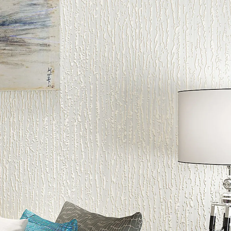 

Modern Minimalist Solid Color Plain Color Flocked TV Background Wallpaper Bedroom Nonwoven Fabric Vertical Striped Living Room W