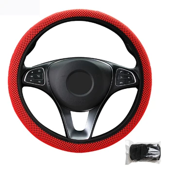 

Car Steering Wheel Cover Wrap Volant For 37-38 CM 14.5"-15" No Inner Ring Comfortable Breathable M Size Braid On Steering-wheel