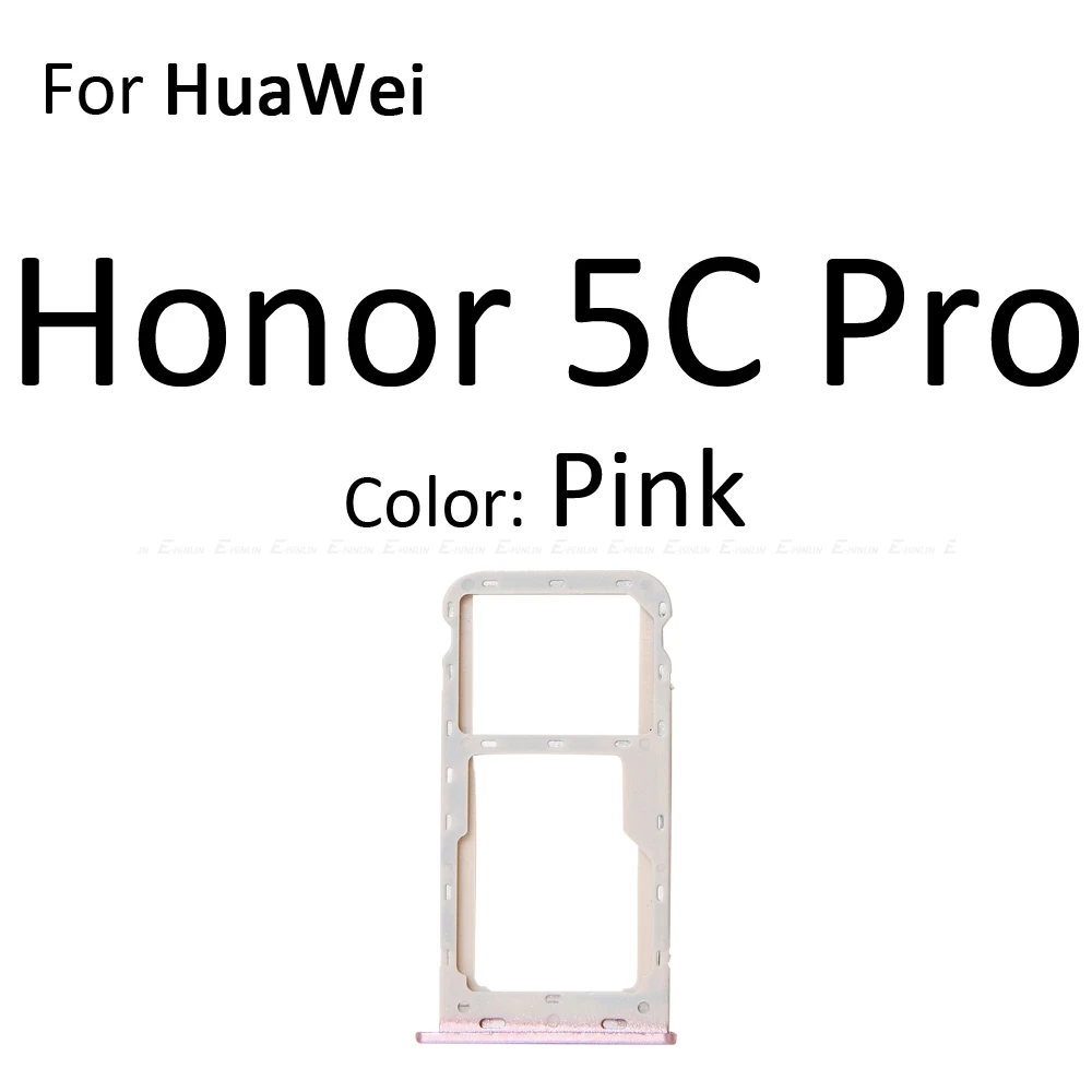 Sim Micro гнездо для sd-карты держатель Слот лоток ридер для Huawei Honor 6C 5C Pro адаптер контейнер Сменные соединительные детали - Цвет: For Honor5C Pro Pink