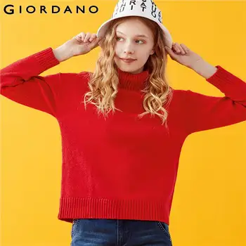 

Giordano Women Sweaters Solid Turtleneck Pullover 5 Needle Knitting Durable Blusa De Frio Feminina 05359857