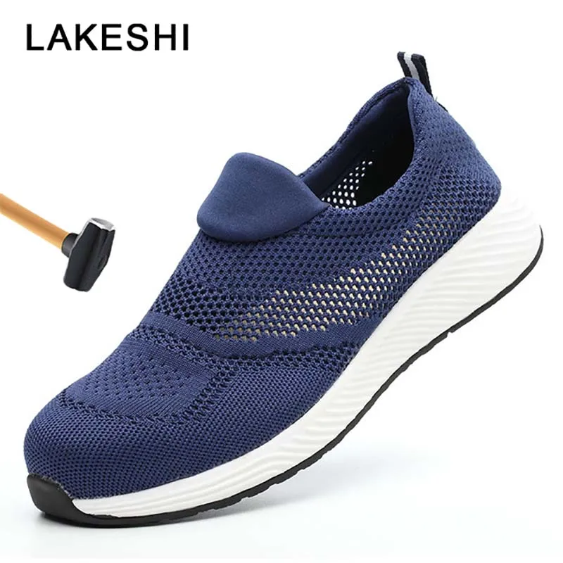 

LAKESHI Brand Work Safety Shoes Lightweight Steel Toecap Indestructible Shoes Men Women Work Safety Boots Breathable Male Shoes