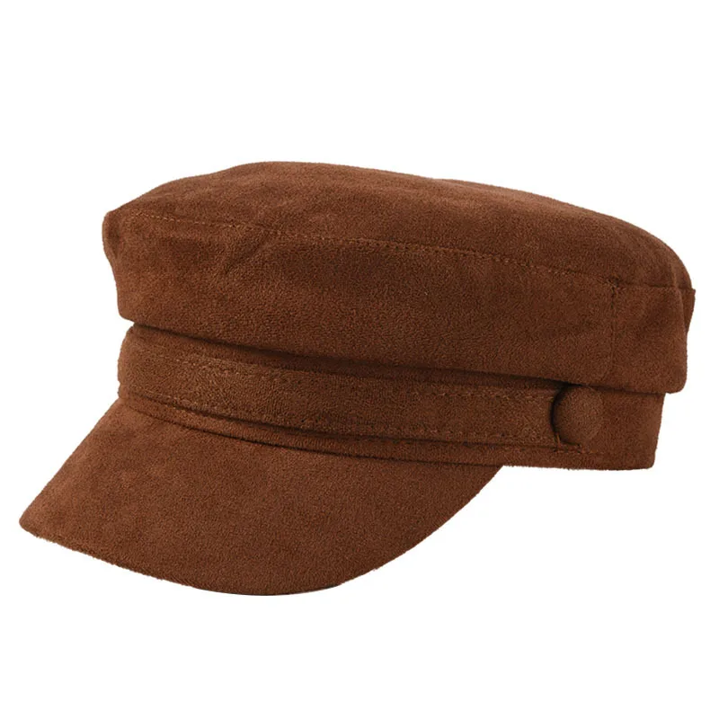 Кепка BUTTERMERE Suede Fiddler, осенне-зимняя женская кепка в стиле милитари, красная однотонная Кепка в британском стиле ретро, женская кепка Baker Boy - Цвет: coffee