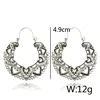 Tocona Vintage Antique Silver Color Carving  Drop Earrings for Women Ethnic Alloy Piercing Dangle Earrings Jewelry pendient4313 ► Photo 2/6