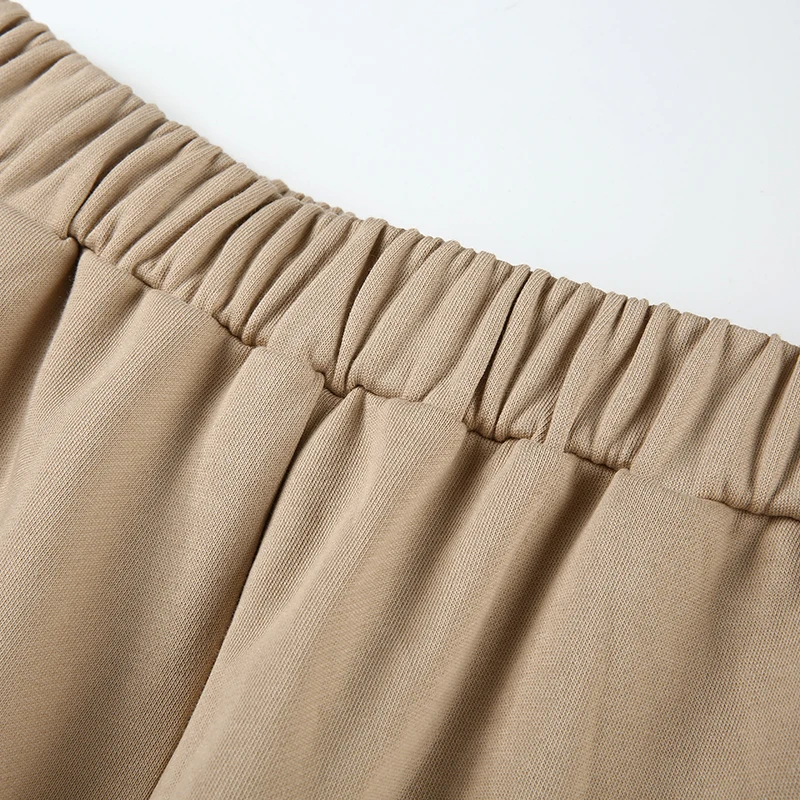 HEYounGIRL/осенне-зимние однотонные женские спортивные брюки цвета хаки эластичные спортивные брюки с высокой талией Капри повседневные теплые брюки женские карманы