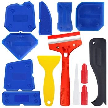 

13 Pcs Sealant Tool Kit, Seal Dressing Tool with Silicone Scraper, Caulking Nozzle and Caulking Cap