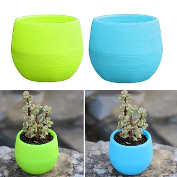 

2x Succulent Pot Herb Storage Box With Drainage Hole Indoor Home Ornamen