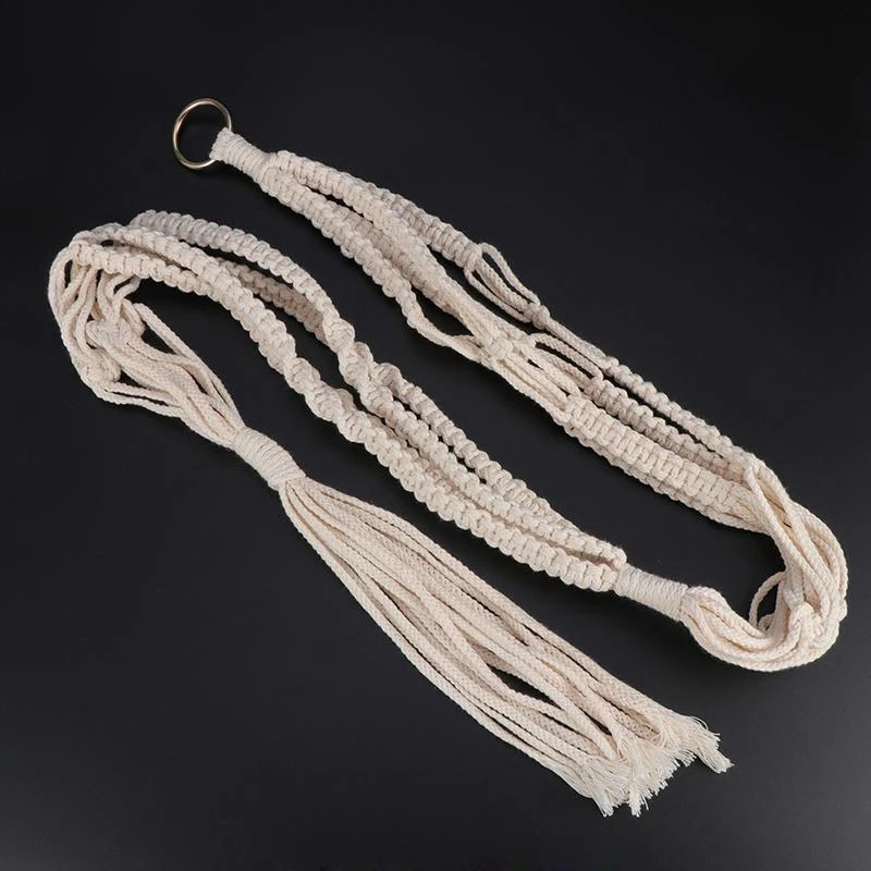 2 шт. нежный макраме двойной вешалка для растений подвесной помещений и улицы