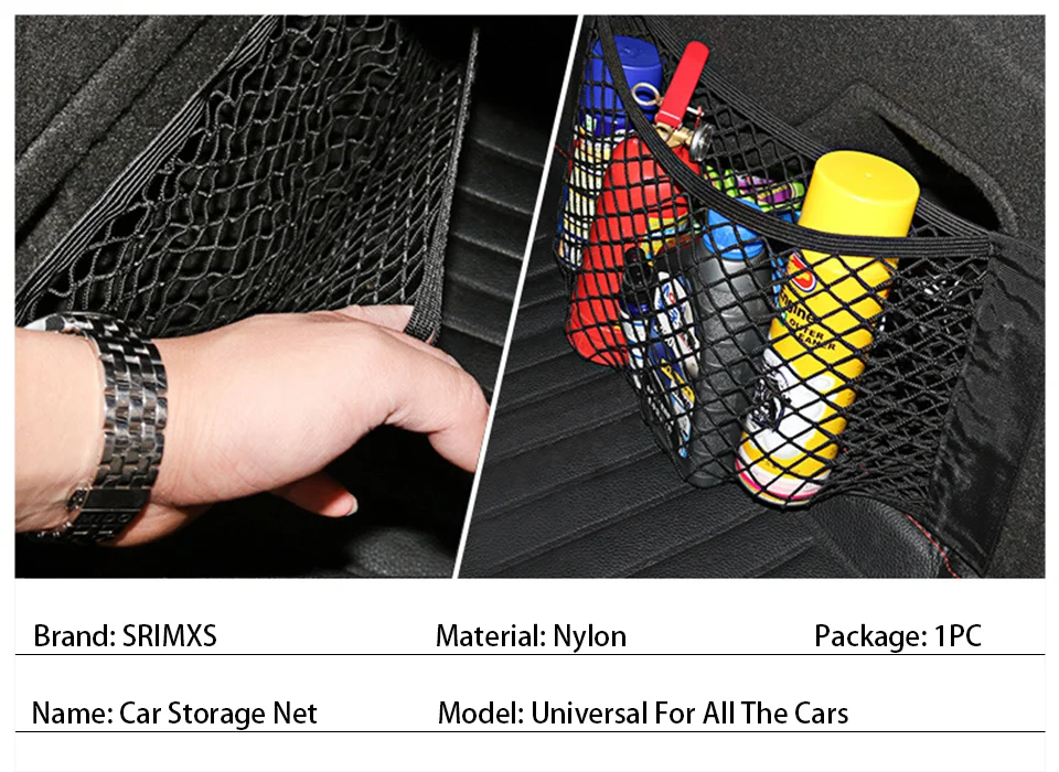 Car Accessories Organizer Car Trunk Net Nylon SUV Auto Cargo Storage Mesh Holder Universal For Cars Backrest Nets Bag