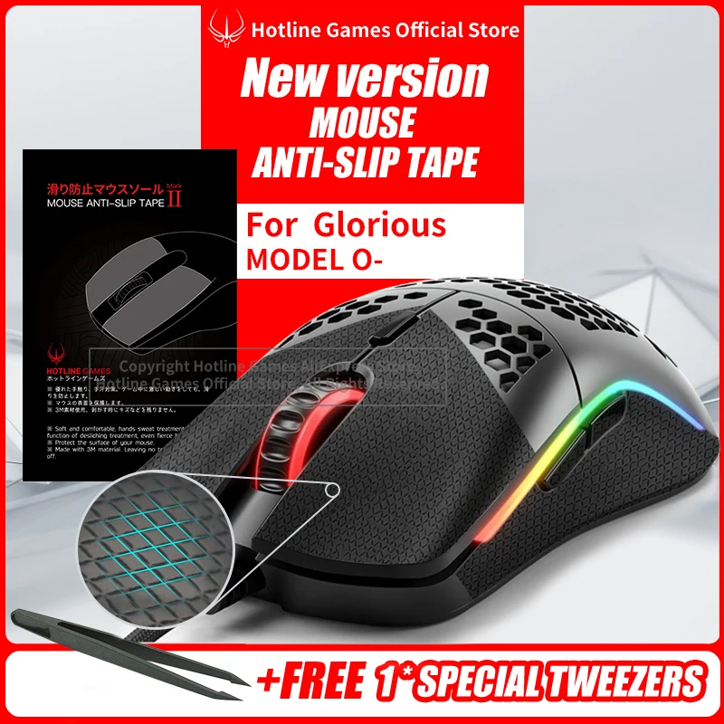 computer mouse Hotline Games Mouse Grip Tape for Glorious MODEL O-Minus Mouse A Sweat Resistant Pads Mouse Side Anti-Slip Stickers Mouse Skates pc mouse