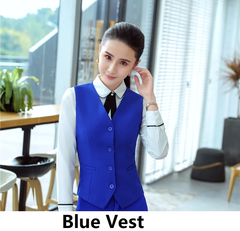Blue Новинка Красный формальный офисный женский стиль Женская деловая рабочая одежда блейзеры женская офисная жилетка пальто и жилет женские Топы Одежда Blaser - Цвет: Blue