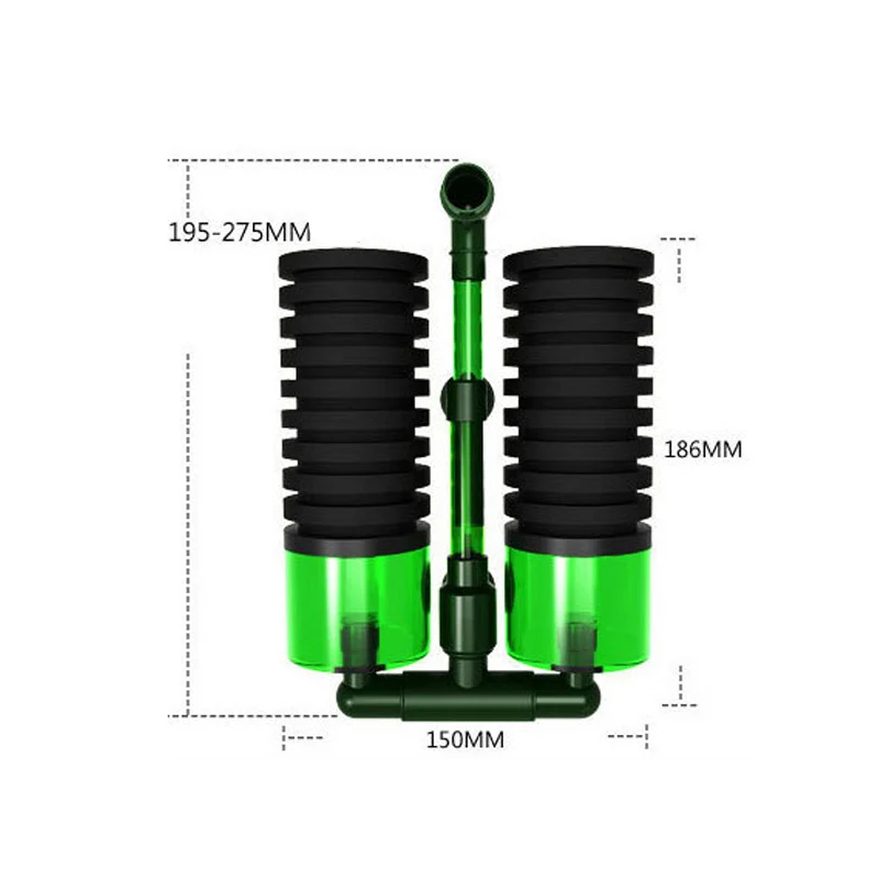 200a Фильтр для аквариума с двойной губкой, погружной фильтр для аквариума BJStore - Цвет: 200a