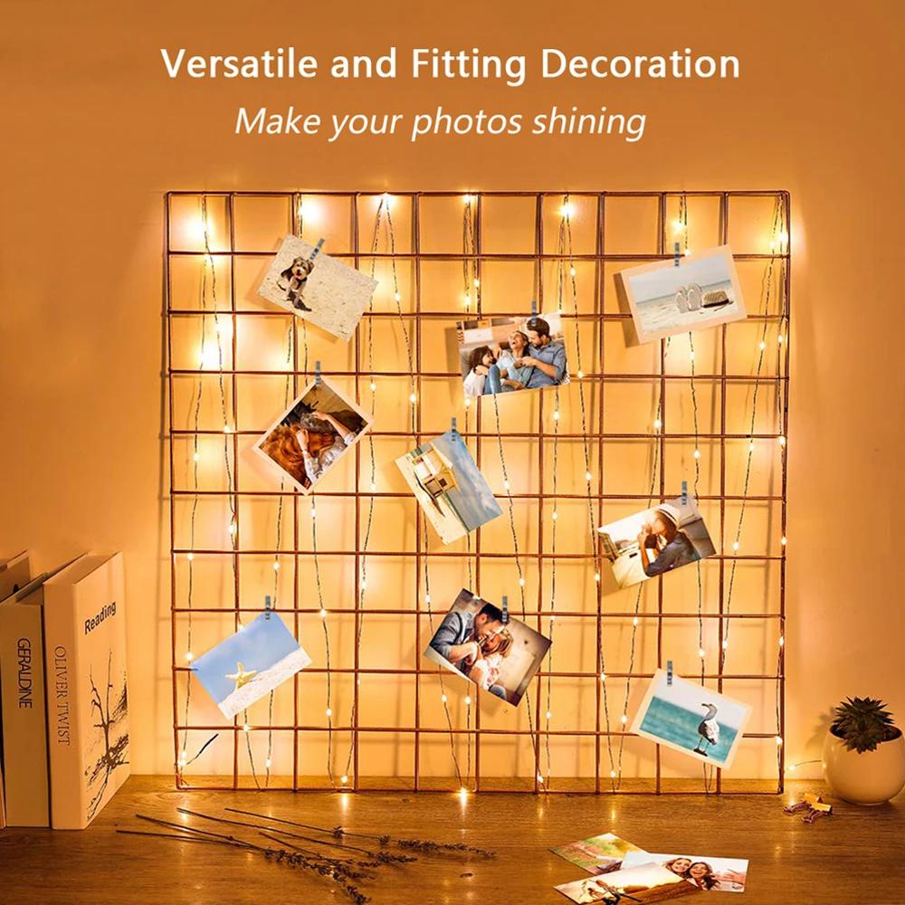 

2M5M10M Photo Clip Holder LED String lights Battery Powered Christmas New Year Party Wedding Ramadan Decoration Fairy lights