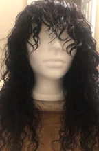 Sin Costuras de la onda de agua peluca peruano pelucas de cabello humano con flequillo completo máquina peluca para las mujeres negras 8-24 pulgadas envío rápido