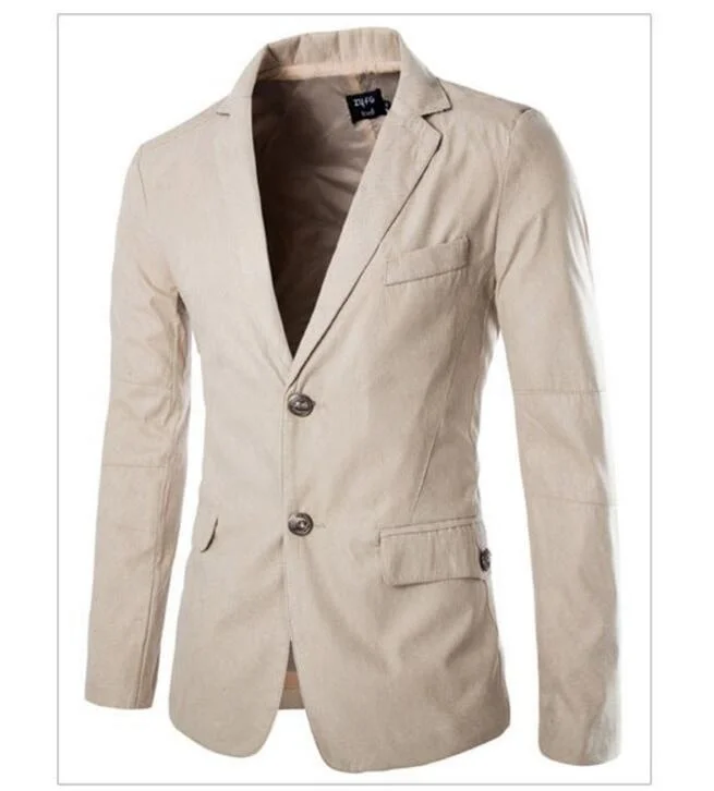ZOOGAA Hot Sale New Arrival Fashion Blazer Mens Casual Jacket The New Spring and Summer of Men Suits Casual Coat - Цвет: Хаки