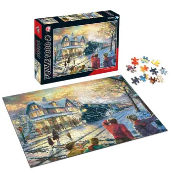 

1000 Pieces Adult Puzzle Children Puzzle Difficult Christmas Night Puzzle Landscape Style Gift Holiday Gift