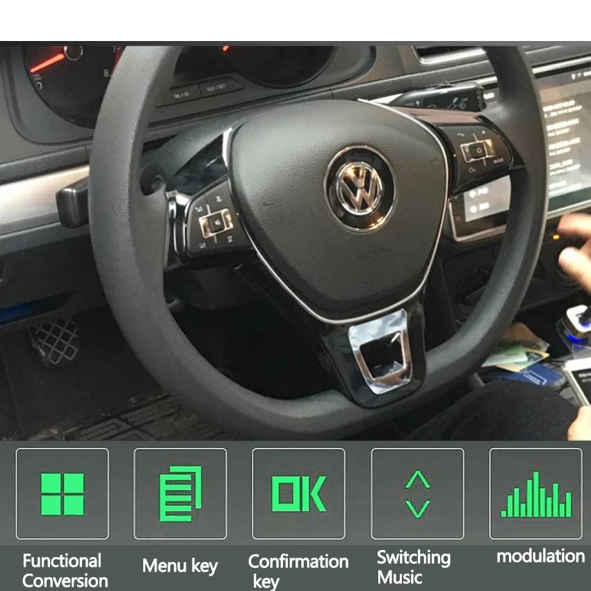 Автомобильная универсальная многофункциональная кнопка рулевого колеса модификация Bluetooth Беспроводная многофункциональная квадратная кнопка управления navigati