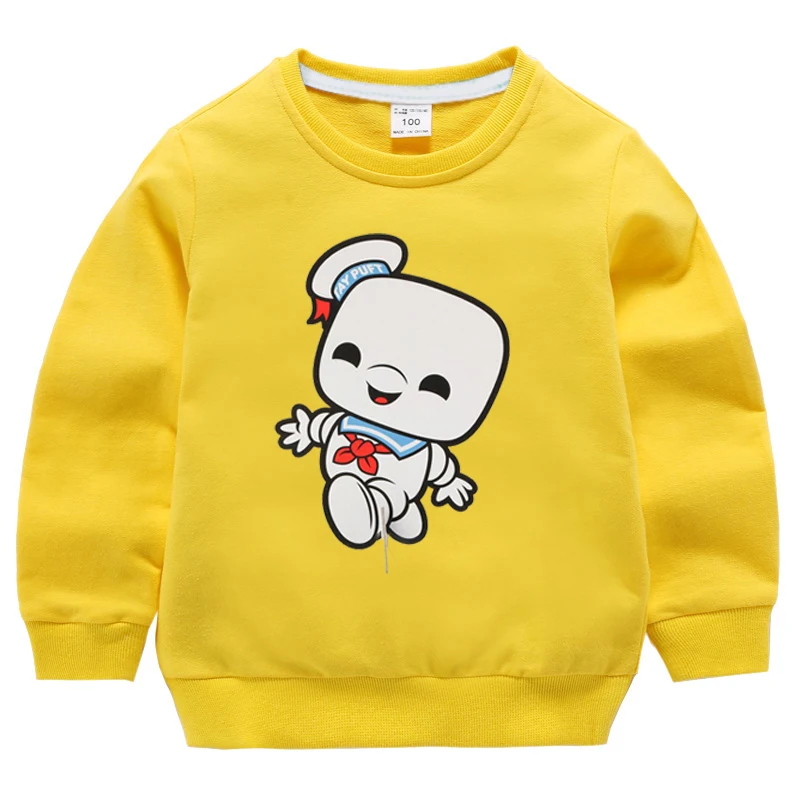 996b-bj-12-21-5 Ghtouster/толстовки для мальчиков с принтом Harajuku Ulzzang; сезон весна-осень; топы с круглым вырезом для девочек; цвет желтый; детская рубашка с длинными рукавами; унисекс - Цвет: 996b-bj-12-21-5