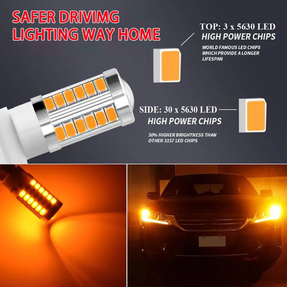 Продажа Прочный 10 шт. 3157 5730 33SMD светодиодный Янтарный авто тормоз поворот