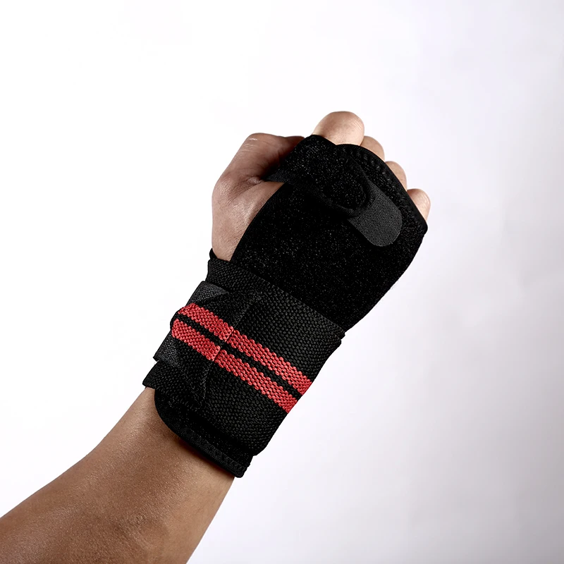 Chaoba1pcтяжелая атлетика armguard движение рук ладони напульсники повязка гантели давление Предотвращение растяжения запястья - Цвет: Красный