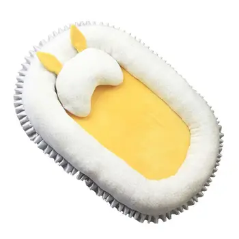 

Baby Lounger Portable Newborn Sleep Nest with Pillow Travel Breathable Bed Crib K1KC