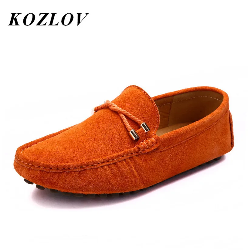 mens orange driving shoes