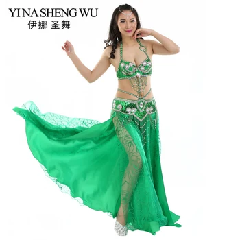 

New Adult Belly Dance Costume Set Professional Oriental Dance Performance Clothing 2/3 pcs Set Belly Dance Sequin Bra Belt Skirt