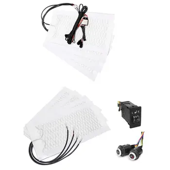 

4 Pads Universal Carbon Fiber Heated Seat Heater 12V Pads 5/6 Level Switch