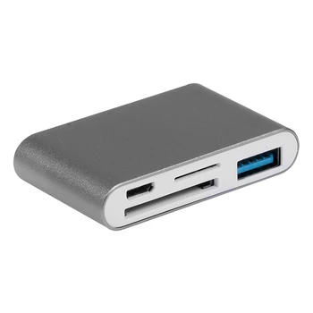 

5 IN 1 Multi-function Type-C HUB USB 3.0 U Disk TF/SD Card Reader Converter Adapter Plug Play for Mobile Phone Laptop Small Size