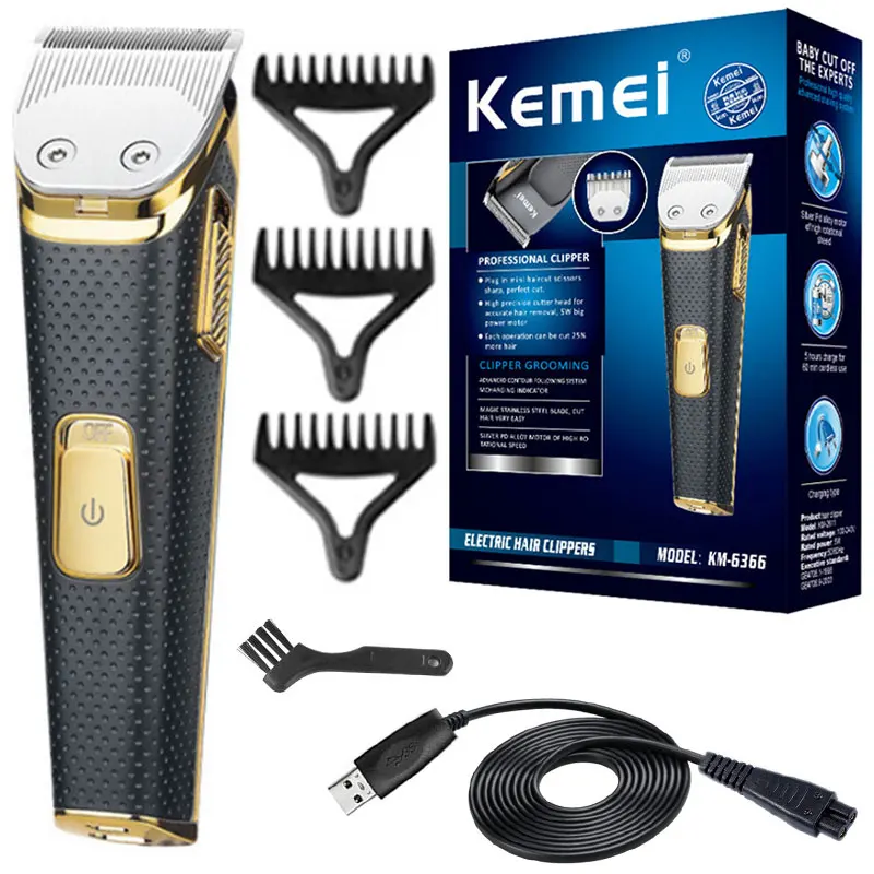 Kemei 6366 беспроводной парикмахерский регулируемый триммер для волос Мужская