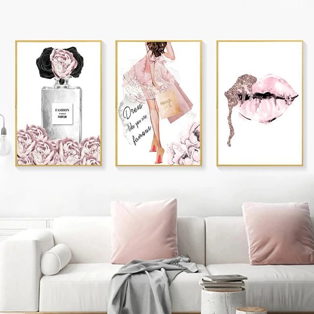 Girl Painting Perfume Canvas, Decoration Picture Perfume