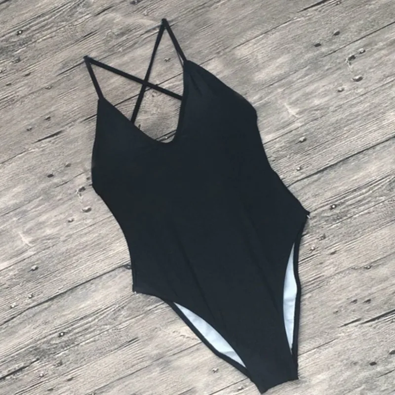 

2019 Sexy Swimsuit Women Swimwear One Piece Bodysuit Push Up Monokini Cross Back Bathing Suits Swim Suit Wear Female Beachwear