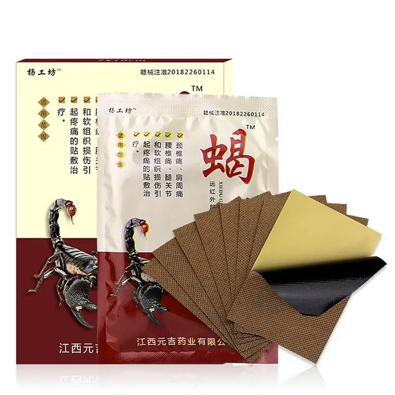 8Pcs/Bag Knee Joint Pain Relief Patch Chinese Medical Scorpion Venom Extract Plaster for Body Rheumatoid Arthritis Pain Relief