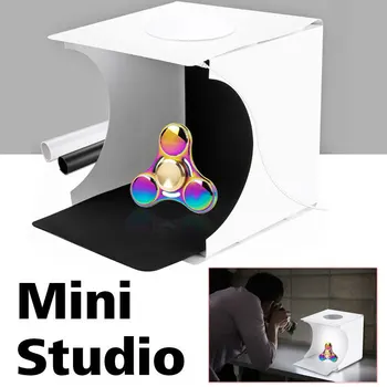 

LED Lighting Highlight Fotografia Portable Photography Studio Mini Estudio Photobox with 2 Backgrounds for Camera Photos