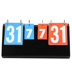 Sports Scoreboard, Desktop Portable Flip 4-digit Scoreboard Sports Basketball Volleyball Tennis Table Tennis Hockey Scoreboard